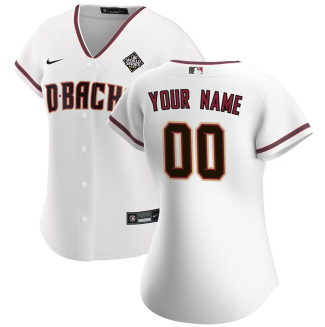 Women's Arizona Diamondbacks Active Player Custom White 2023 World Series Home Stitched Baseball Jersey(Run Small)